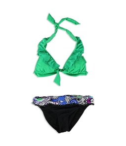 Kenneth Cole Womens Banded Paisley 2 Piece Bikini