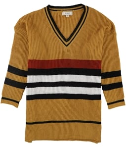 no comment Womens Slouchy Striped Pullover Sweater