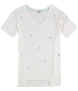 P.J. Salvage Womens Embroidered Blue Hearts Pajama Sleep T-shirt