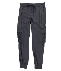 P.J. Salvage Womens Solid Banded Cargo Pajama Jogger Pants