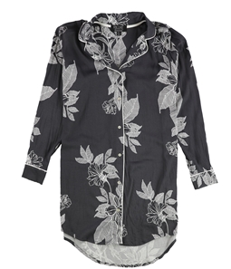 P.J. Salvage Womens Floral Print Pajama Shirt Dress