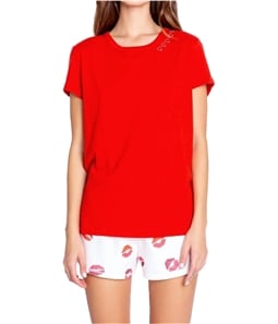 P.J. Salvage Womens Emboridered Hearts Pajama Sleep T-shirt