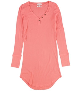 P.J. Salvage Womens Thermal Knit Pajama Shirt Dress