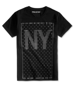 Ring Of Fire Mens NY HD Stars Graphic T-Shirt