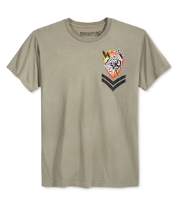 Ring Of Fire Mens Tiger Bomb Squad Embellished T-Shirt