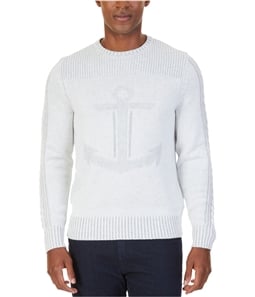 Nautica Mens Intarsia Anchor Pullover Sweater