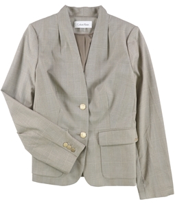 Calvin Klein Womens Collarless Two Button Blazer Jacket