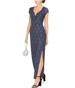 Connected Apparel Womens Lace Gown Dress