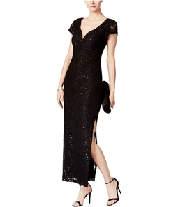 Connected Apparel Womens Lace Gown Sheath Dress