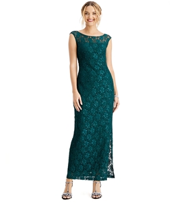 Connected Apparel Womens Lace Gown Dress