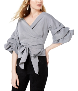 Sage The Label Womens Tiered-Sleeve Wrap Blouse