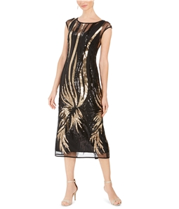 Connected Apparel Womens Sequin Sheath Dress