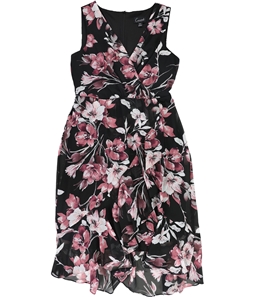 Connected Apparel Womens Floral-Print Flounce Dress