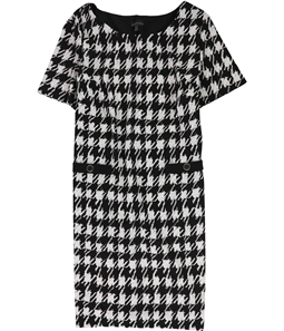Connected Apparel Womens Houndstooth Sheath Dress
