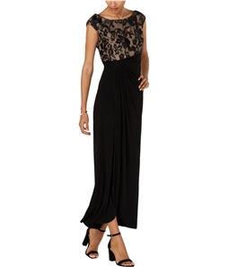 Connected Apparel Womens Ruched Embroidered Sheath Dress