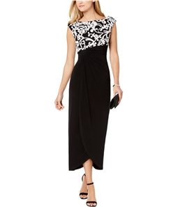 Connected Apparel Womens Embroidered Top Gown Dress