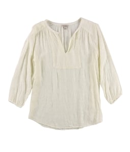 Lucky Brand Womens Embroidered Knit Blouse