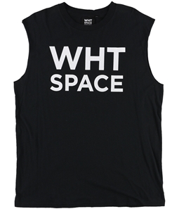 WHT SPACE Mens Cotton Logo Muscle Tank Top