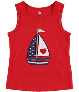 Kids Headquarters Girls Embroidered Sailboat Tank Top