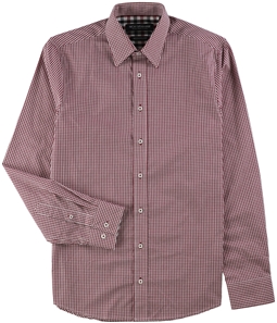 Nick Graham Mens Checkered Modern Fit Button Up Dress Shirt