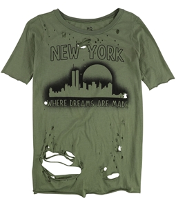 Hometown Heroes Womens Distressed New York Graphic T-Shirt
