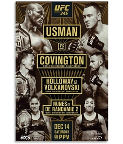 UFC Unisex 245 Dec 14th Saturday Official Poster