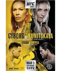 UFC Unisex 222 Mar 3 Saturday Official Poster