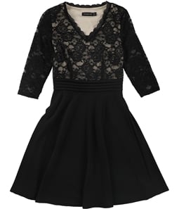 Homeyee Womens Patchwork Lace Fit & Flare Dress