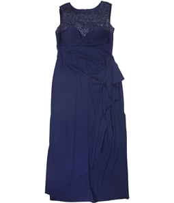 R&M Richards Womens Sequin Top Gown Dress