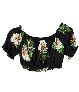 Hibluco Womens Floral Crop Top Blouse