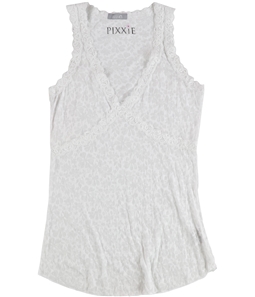 PIXXiE Womens Floral Burnout Racerback Tank Top