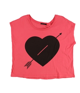 dirty violet Womens Heart With Arrow Graphic T-Shirt