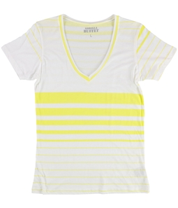 Gorilla Buffet Womens Yellow Stripes Basic T-Shirt