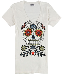 Scratch Womens Skull Graphic T-Shirt
