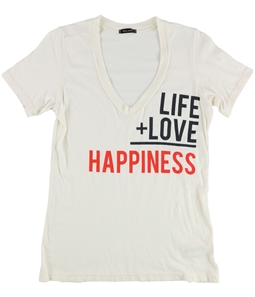 dirty violet Womens Life Love Happiness Graphic T-Shirt
