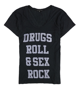 TRULY MADLY DEEPLY Womens Drugs Roll & Sex Rock Graphic T-Shirt