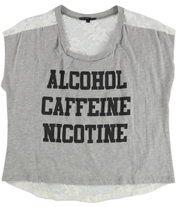 TRULY MADLY DEEPLY Womens Alcohol Caffeine Graphic T-Shirt