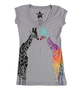 Chaser Womens Giraffes Graphic T-Shirt