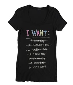 dirty violet Womens I Want Graphic T-Shirt