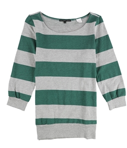 TRULY MADLY DEEPLY Womens Two Tone Striped Basic T-Shirt