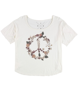 Jedidiah Womens Floral Peace Sign Graphic T-Shirt