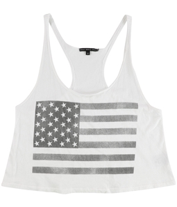TRULY MADLY DEEPLY Womens American Flag Racerback Tank Top