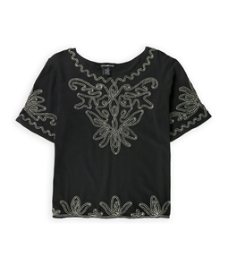 Lauren Michelle Womens Abstract Embellished T-Shirt