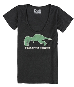 Local Celebrity Womens T-Rex Hates Push-Ups Graphic T-Shirt
