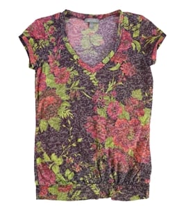 dELiA*s Womens Floral Banded Graphic T-Shirt