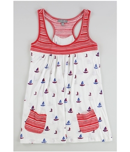 dELiA*s Womens Boats and Stripes Print Racerback Tank Top