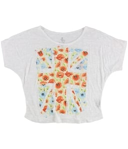 dELiA*s Womens Burnout Floral Pattern Cross Graphic T-Shirt