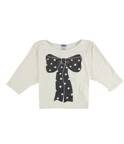 Scratch Womens Dotted Bow Print Graphic T-Shirt