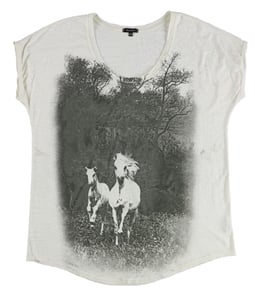 dirty violet Womens Horses Graphic T-Shirt