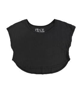 Peace Generation Womens Solid Cropped Basic T-Shirt